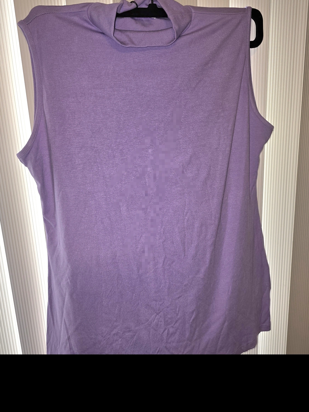 NWT MANGDIUP XXL Purple Sleeveless Mock Neck Top Lavender Casual Stretch Blouse